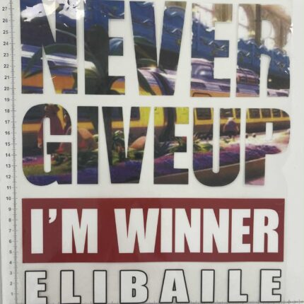 Termoaplikacija Never Giveup — siuvimo aplikacijos | Trys Pelėdos
