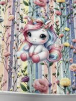 Kilpinio, skaitmeninės spaudos trikotažo panelė Vienaragis