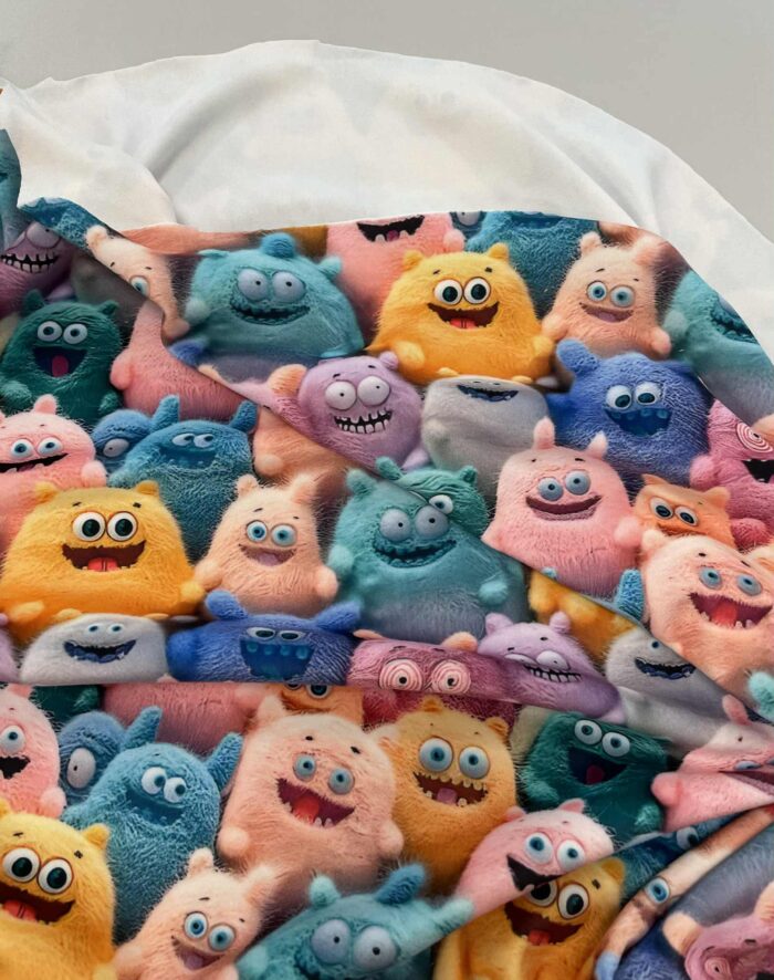 Soft veliūras su skaitmenine spauda Spalvoti babaužiukai