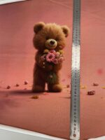 Kilpinio, skaitmeninės spaudos trikotažo panelė Rudas meškiukas