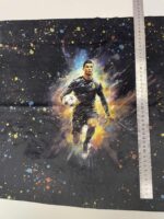 Soft veliūro, skaitmeninės spaudos panelė Ronaldo su kamuoliu