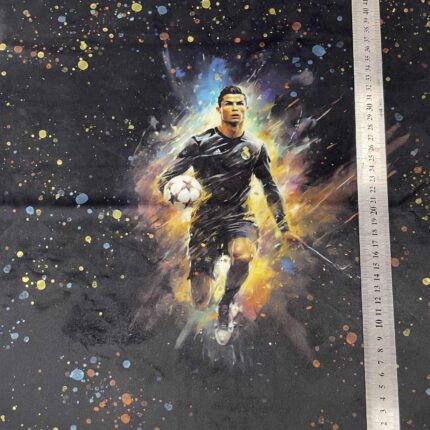 Soft veliūro, skaitmeninės spaudos panelė Ronaldo su kamuoliu