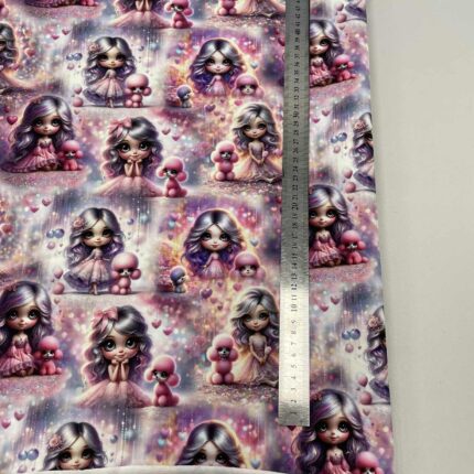 Kilpinis, skaitmeninės spaudos trikotažas Mergaitė su šuniuku