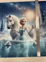 Soft veliūro, skaitmeninės spaudos panelė Elza ir žirgas