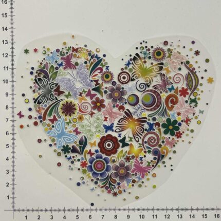 Termoaplikacija Širdelė iš gėlių