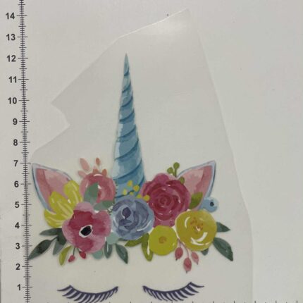 Termoaplikacija Vienaragis iš gėlių