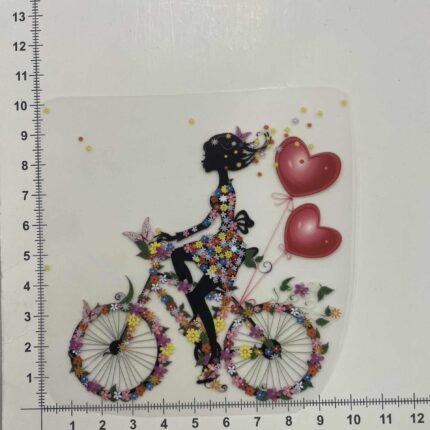 Termoaplikacija Mergaitė su dviračiu