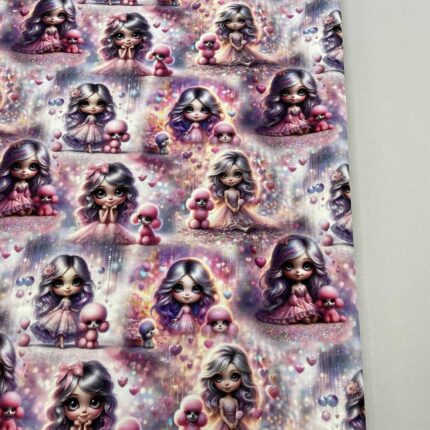 Kilpinis, skaitmeninės spaudos trikotažas Mergaitė su šuniuku