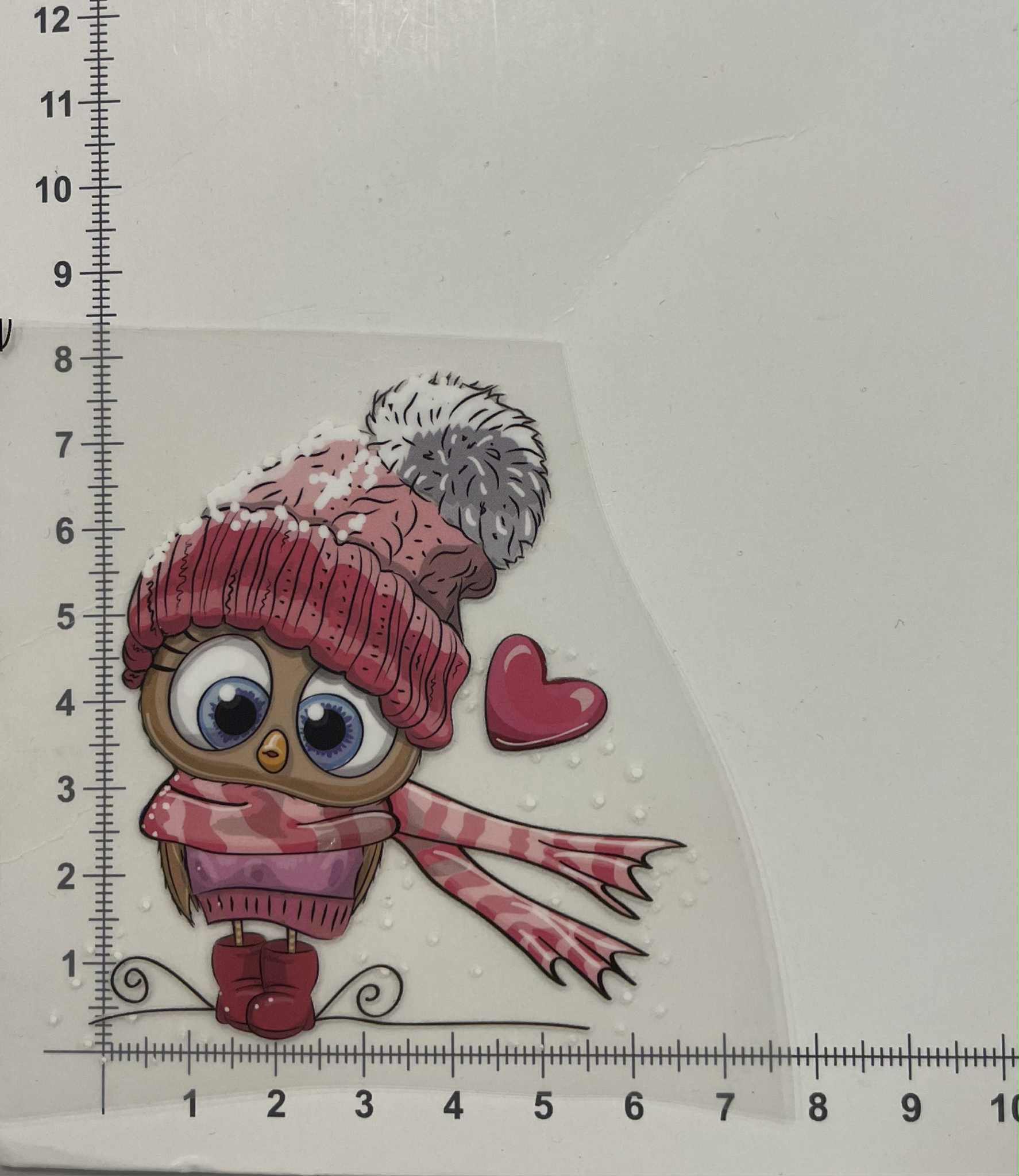 Termoaplikacija Pelėdžiukas žiemą Termoaplikacija Pelėdžiukas žiemą