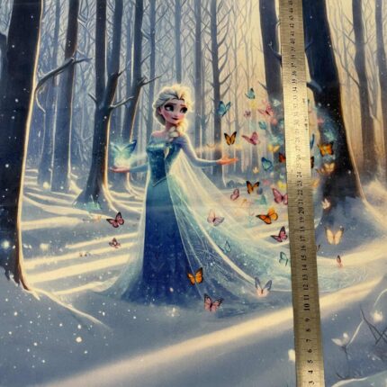 Soft veliūro, skaitmeninės spaudos panelė Elza ir drugeliai