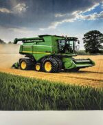 Soft veliūro, skaitmeninės spaudos panelė Žalias kombainas