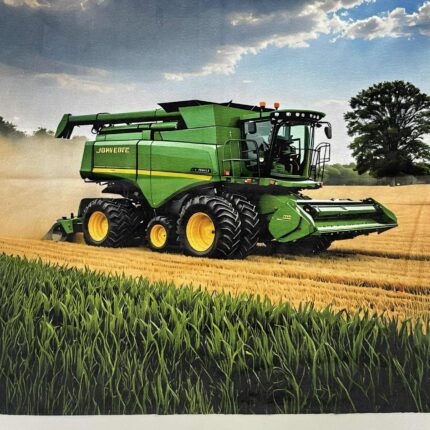 Soft veliūro, skaitmeninės spaudos panelė Žalias kombainas