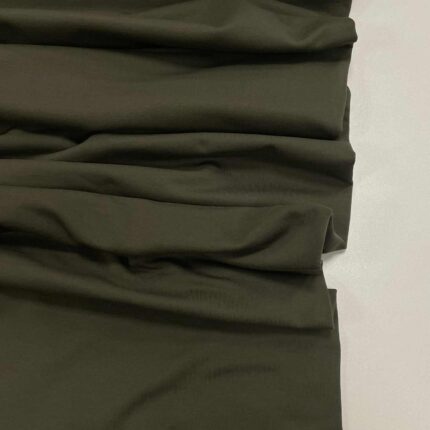 Pašiltintas, nestoras elastingas trikotažas Dark olive — trikotažas | Trys Pelėdos