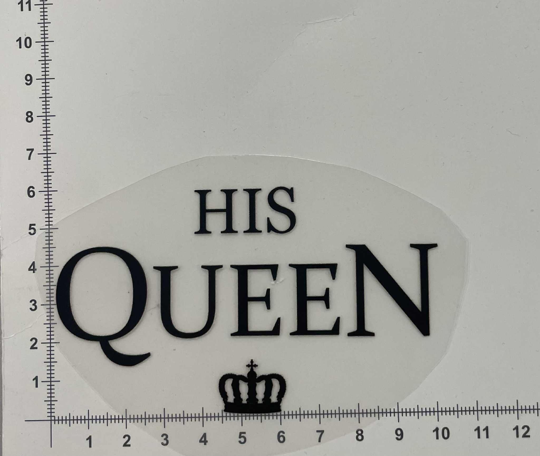 Termoaplikacija His Queen Termoaplikacija His Queen, maža — siuvimo aplikacijos | Trys Pelėdos