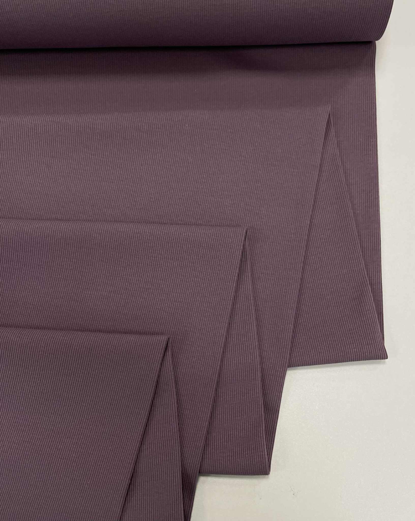 Vidutinis rib trikotažas DARK PLUM — trikotažas | Trys Pelėdos