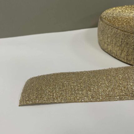 Metalizuota guma 40 mm, auksinė/balta