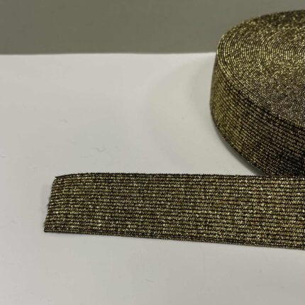 Metalizuota guma 30 mm, Auksinė/juoda