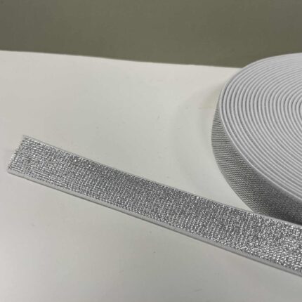 Metalizuota guma 20 mm, Sidabrinė/balta