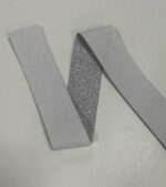 Metalizuota guma 40 mm, sidabrinė/balta