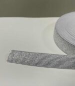 Metalizuota guma 20 mm, Sidabrinė/balta