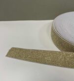 Metalizuota guma 30 mm, Auksinė/balta