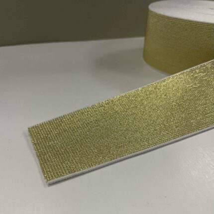 Metalizuota guma 50 mm, Auksinė/balta