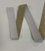 Metalizuota guma 30 mm, Auksinė/balta