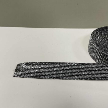 Metalizuota guma 20 mm, Sidabrinė/juoda