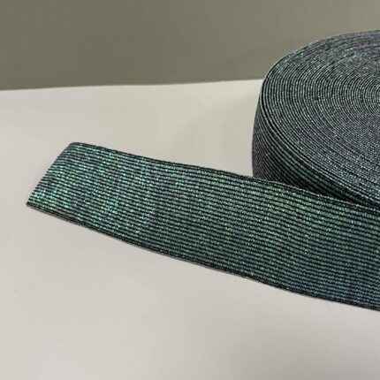 Metalizuota guma 40 mm, Holografinė žalia/juoda