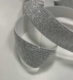 Metalizuota guma 20 mm, Sidabrinė/balta