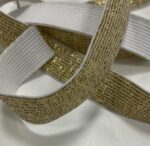 Metalizuota guma 20 mm, Auksinė/balta