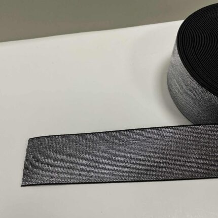 Metalizuota guma 50 mm, Sidabrinė/juoda