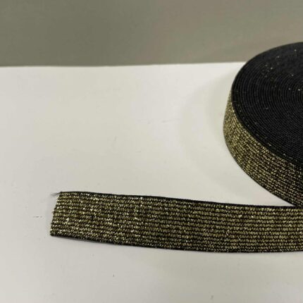 Metalizuota guma 20 mm, Auksinė/juoda