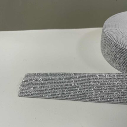 Metalizuota guma 30 mm, Sidabrinė/balta