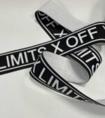 Dekoratyvinė guma 36 mm, Juoda Limits X (3 nuotr.) — trikotažas | Trys Pelėdos