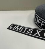 Dekoratyvinė guma 36 mm, Juoda Limits X — trikotažas | Trys Pelėdos