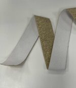 Metalizuota guma 40 mm, auksinė/balta