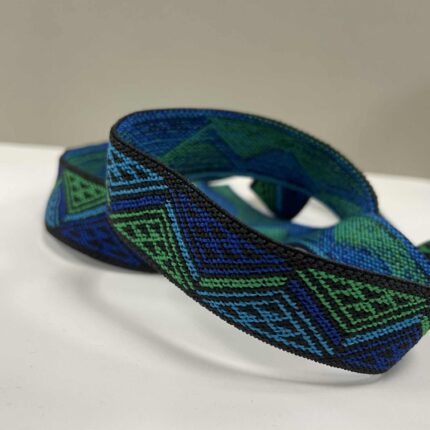 Dekoratyvinė guma 25 mm, žalia/mėlyna