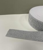 Metalizuota guma 40 mm, sidabrinė/balta