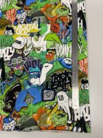 Kilpinis, skaitmeninės spaudos trikotažas Spalvotas grafiti (2 nuotr.) — trikotažas | Trys Pelėdos