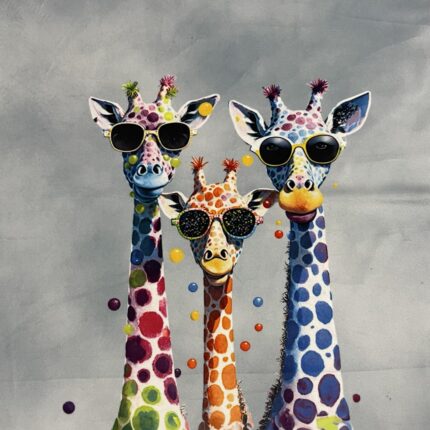 Soft veliūro, skaitmeninės spaudos panelė Trys Žirafos