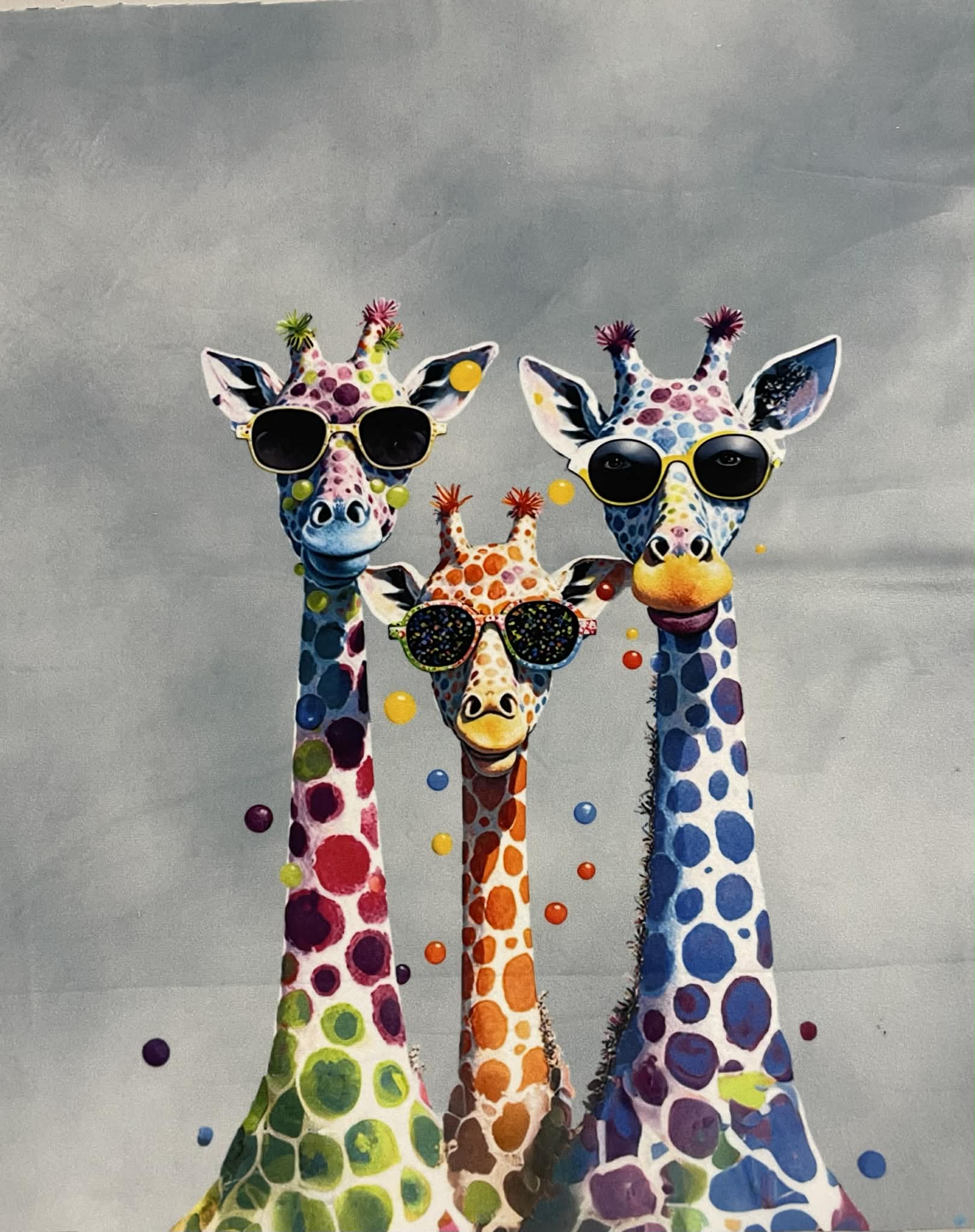 Soft veliūro, skaitmeninės spaudos panelė Trys Žirafos Soft veliūro, skaitmeninės spaudos panelė Trys Žirafos