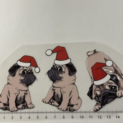 Termoaplikacija Kalėdiniai Mopsai