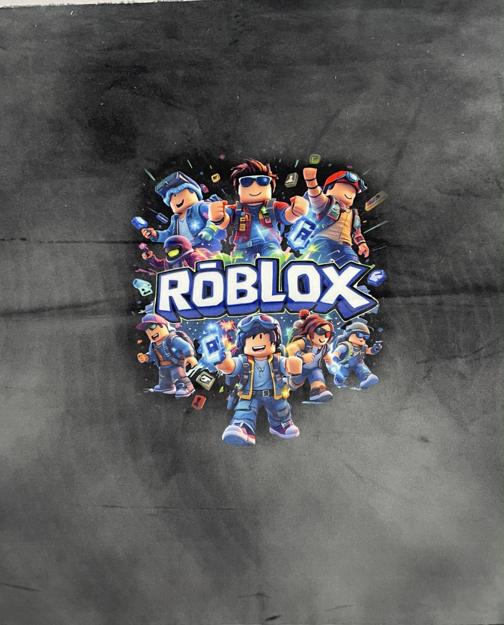 Soft veliūro, skaitmeninės spaudos panelė Juodas Roblox Soft veliūro, skaitmeninės spaudos panelė Juodas Roblox