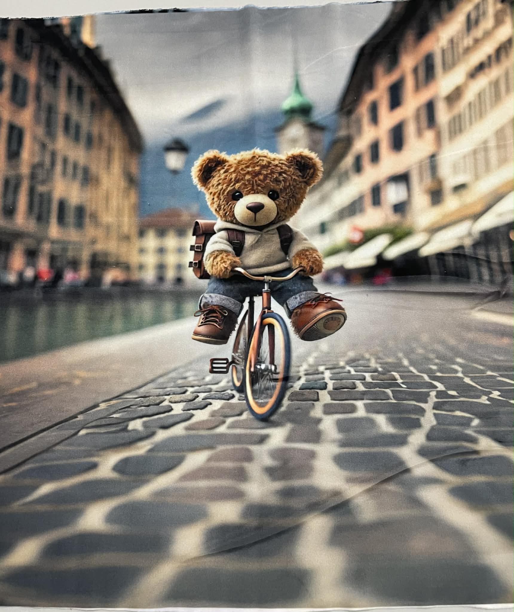 Soft veliūro, skaitmeninės spaudos panelė Meškiukas Soft veliūro, skaitmeninės spaudos panelė Meškiukas