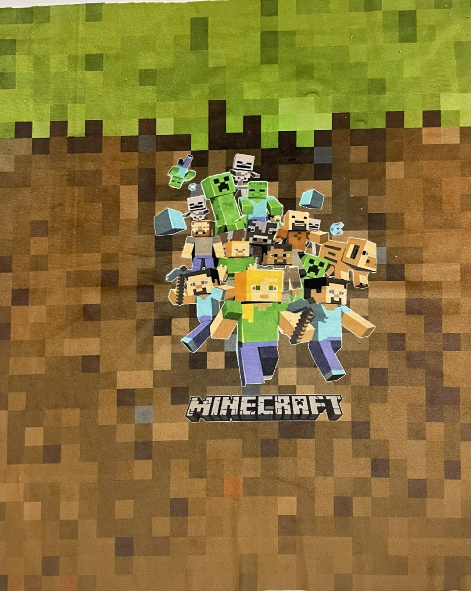 Soft veliūro, skaitmeninės spaudos panelė Rudas Minecraft Soft veliūro, skaitmeninės spaudos panelė Rudas Minecraft