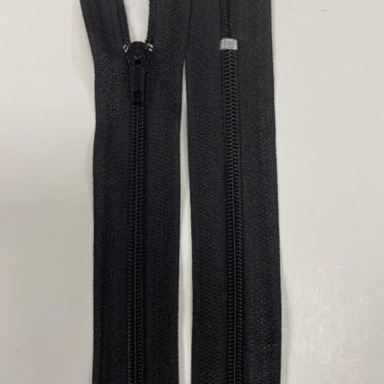 Spiralinis fiksuojamas užtrauktukas "Juodas", 22 cm