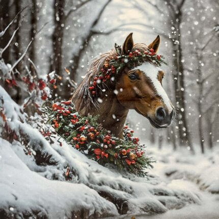 Soft veliūro, skaitmeninės spaudos panelė Žirgas