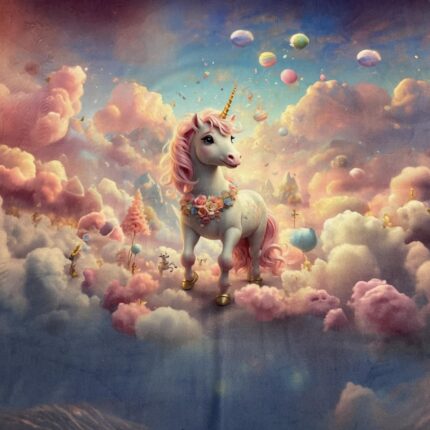 Soft veliūro, skaitmeninės spaudos panelė Vienaragis