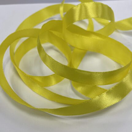 Atlasinė juostelė 15mm, ryški geltona